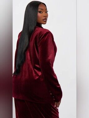 ASH REAL CLOSET SPECIAL : NWOT Velvet Longline Blazer - Burgundy